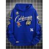 imageSOLY HUX Hoodies for Men Graphic Letter Print Long Sleeve Drawstring Sweatshirt Pullover Tops with PocketBlue Letter