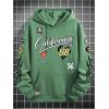 imageSOLY HUX Hoodies for Men Graphic Letter Print Long Sleeve Drawstring Sweatshirt Pullover Tops with PocketMint Green Letter