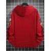 imageSOLY HUX Hoodies for Men Graphic Letter Print Long Sleeve Drawstring Sweatshirt Pullover Tops with PocketRed Letter