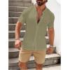 imageSOLY HUX Mens Casual Tracksuit Button Down Shirt and Drawstring Waist Short Sets Summer 2 Piece OutfitsGreen and Khaki
