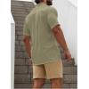 imageSOLY HUX Mens Casual Tracksuit Button Down Shirt and Drawstring Waist Short Sets Summer 2 Piece OutfitsGreen and Khaki