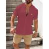 imageSOLY HUX Mens Casual Tracksuit Button Down Shirt and Drawstring Waist Short Sets Summer 2 Piece OutfitsHot Pink and Khaki