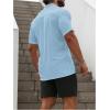 imageSOLY HUX Mens Casual Tracksuit Button Down Shirt and Drawstring Waist Short Sets Summer 2 Piece OutfitsLight Blue and Black