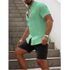 imageSOLY HUX Mens Casual Tracksuit Button Down Shirt and Drawstring Waist Short Sets Summer 2 Piece OutfitsMint Green and Black