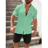 imageSOLY HUX Mens Casual Tracksuit Button Down Shirt and Drawstring Waist Short Sets Summer 2 Piece OutfitsMint Green and Black