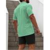 imageSOLY HUX Mens Casual Tracksuit Button Down Shirt and Drawstring Waist Short Sets Summer 2 Piece OutfitsMint Green and Black