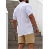 imageSOLY HUX Mens Casual Tracksuit Button Down Shirt and Drawstring Waist Short Sets Summer 2 Piece OutfitsWhite and Khaki