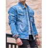 imageSOLY HUX Mens Denim Jacket Jean Jacket Men Vintage Trucker Jackets Coats Long Sleeve Casual Denim OuterwearMedium Wash
