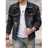 imageSOLY HUX Mens Denim Jacket Jean Jacket Men Vintage Trucker Jackets Coats Long Sleeve Casual Denim OuterwearPure Black