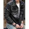 imageSOLY HUX Mens Denim Jacket Jean Jacket Men Vintage Trucker Jackets Coats Long Sleeve Casual Denim OuterwearPure Black
