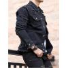 imageSOLY HUX Mens Denim Jacket Jean Jacket Men Vintage Trucker Jackets Coats Long Sleeve Casual Denim OuterwearSolid Black