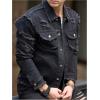 imageSOLY HUX Mens Denim Jacket Jean Jacket Men Vintage Trucker Jackets Coats Long Sleeve Casual Denim OuterwearSolid Black
