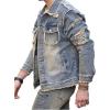 imageSOLY HUX Mens Denim Jacket Jean Jacket Men Vintage Trucker Jackets Coats Long Sleeve Casual Denim OuterwearSolid Blue