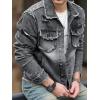 imageSOLY HUX Mens Denim Jacket Jean Jacket Men Vintage Trucker Jackets Coats Long Sleeve Casual Denim OuterwearSolid Grey
