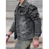 imageSOLY HUX Mens Denim Jacket Jean Jacket Men Vintage Trucker Jackets Coats Long Sleeve Casual Denim OuterwearSolid Grey