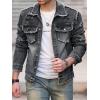 imageSOLY HUX Mens Denim Jacket Jean Jacket Men Vintage Trucker Jackets Coats Long Sleeve Casual Denim OuterwearSolid Grey