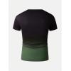 imageSOLY HUX Mens Gradient T Shirt Short Sleeve Round Neck Tee Summer TopsBlack and Green