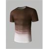 imageSOLY HUX Mens Gradient T Shirt Short Sleeve Round Neck Tee Summer TopsBrown Ombre