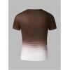 imageSOLY HUX Mens Gradient T Shirt Short Sleeve Round Neck Tee Summer TopsBrown Ombre