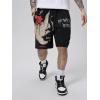 imageSOLY HUX Mens Graphic Shorts Casual Summer Drawstring Elastic Waist Shorts with Pockets Y2K StreetwearBlack Graphic