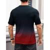 imageSOLY HUX Mens Graphic Tee Letter Print Gradient Crew Neck Short Sleeve Casual Streetwear T Shirt TopsRed and Black