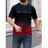 imageSOLY HUX Mens Graphic Tee Letter Print Gradient Crew Neck Short Sleeve Casual Streetwear T Shirt TopsRed and Black