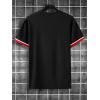 imageSOLY HUX Mens Graphic Tees Letter Print T Shirts Crew Neck Short Sleeve Striped Summer TopsBlack Letter