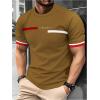 imageSOLY HUX Mens Graphic Tees Letter Print T Shirts Crew Neck Short Sleeve Striped Summer TopsBrown Letter