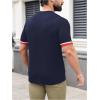 imageSOLY HUX Mens Graphic Tees Letter Print T Shirts Crew Neck Short Sleeve Striped Summer TopsDark Blue Letter Print
