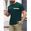 imageSOLY HUX Mens Graphic Tees Letter Print T Shirts Crew Neck Short Sleeve Striped Summer TopsGreen Letter Print