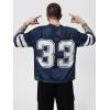 imageSOLY HUX Mens Jersey Shirts Mesh Number Graphic Crew Neck Short Sleeve Streetwear Tee Loose Tops Dark Blue Letter Large