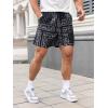imageSOLY HUX Mens Paisley Bandana Shorts 3 Packs Summer Casual Workout Beach Drawstring Track ShortsBlack Blue Pink