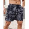imageSOLY HUX Mens Paisley Bandana Shorts 3 Packs Summer Casual Workout Beach Drawstring Track ShortsBlack Blue Pink