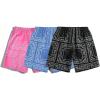 imageSOLY HUX Mens Paisley Bandana Shorts 3 Packs Summer Casual Workout Beach Drawstring Track ShortsBlack Blue Pink