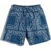 imageSOLY HUX Mens Paisley Bandana Shorts 3 Packs Summer Casual Workout Beach Drawstring Track ShortsBlack Blue Yellow