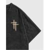 imageSOLY HUX T Shirts for Men Baggy Streetwear Short Sleeve Crewneck Letter Graphic Tee TopsBlack Printed