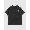 imageSOLY HUX T Shirts for Men Baggy Streetwear Short Sleeve Crewneck Letter Graphic Tee TopsBlack Printed
