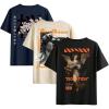 imageSOLY HUX 3Pack Oversized T Shirts for Men Y2K Graphic Tees Vintage Baggy Shirts 90s Streetwear TopsDark Blue Apricot Black