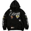 imageSOLY HUX Hoodies for Men Graphic Letter Print Long Sleeve Drawstring Sweatshirt Pullover Tops with PocketBlack Letter