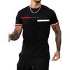 imageSOLY HUX Mens Graphic Tees Letter Print T Shirts Crew Neck Short Sleeve Striped Summer TopsBlack Letter