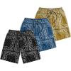 imageSOLY HUX Mens Paisley Bandana Shorts 3 Packs Summer Casual Workout Beach Drawstring Track ShortsBlack Blue Yellow