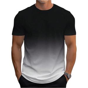 imageSOLY HUX Mens Gradient T Shirt Short Sleeve Round Neck Tee Summer TopsBlack Ombre