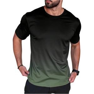 imageSOLY HUX Mens Gradient T Shirt Short Sleeve Round Neck Tee Summer TopsBlack and Green