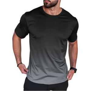 imageSOLY HUX Mens Gradient T Shirt Short Sleeve Round Neck Tee Summer TopsBlack and Grey Ombre
