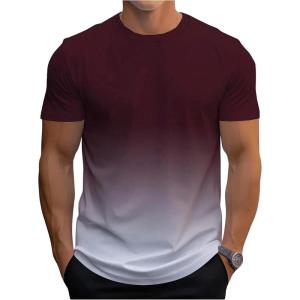 imageSOLY HUX Mens Gradient T Shirt Short Sleeve Round Neck Tee Summer TopsMulticoloured Ombre