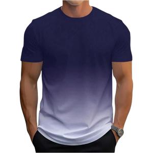 imageSOLY HUX Mens Gradient T Shirt Short Sleeve Round Neck Tee Summer TopsPurple Gradient