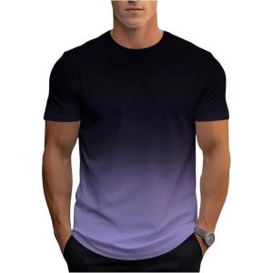 imageSOLY HUX Mens Gradient T Shirt Short Sleeve Round Neck Tee Summer TopsPurple Ombre