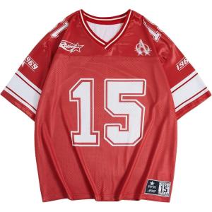 imageSOLY HUX Mens Graphic Jersey TShirts V Neck Racing Print Casual Tees Streetwear Summer Top TshirtRed Graphic
