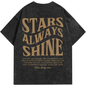 imageSOLY HUX T Shirts for Men Baggy Streetwear Short Sleeve Crewneck Letter Graphic Tee TopsBlack Brown Letter