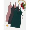 imageSOLY HUX Womens 3 Packs Nightgowns Soft Sexy Lace Trim Sleep Dress Chemise Pajamas Sleepwear Cami Mini Slip DressesGreen Grey Pink
